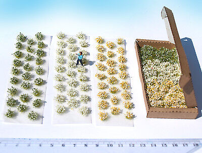 Miniature Flower tufts bushes white mix HO O scale model 1:87 dollhouse diorama naaron88 Does Not Apply - фотография #3
