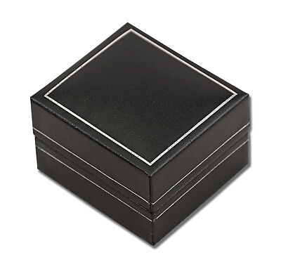 10 x Luxury Jet Leatherette Stud or Short Drop Earring Boxes with Silver Trim Box Displays - фотография #2