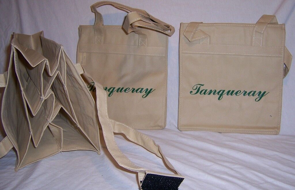 New Lot of 2 TANQUERAY Reusable 6 Bottle Carry TOTE BAGS Be Eco Friendly! Tanqueray