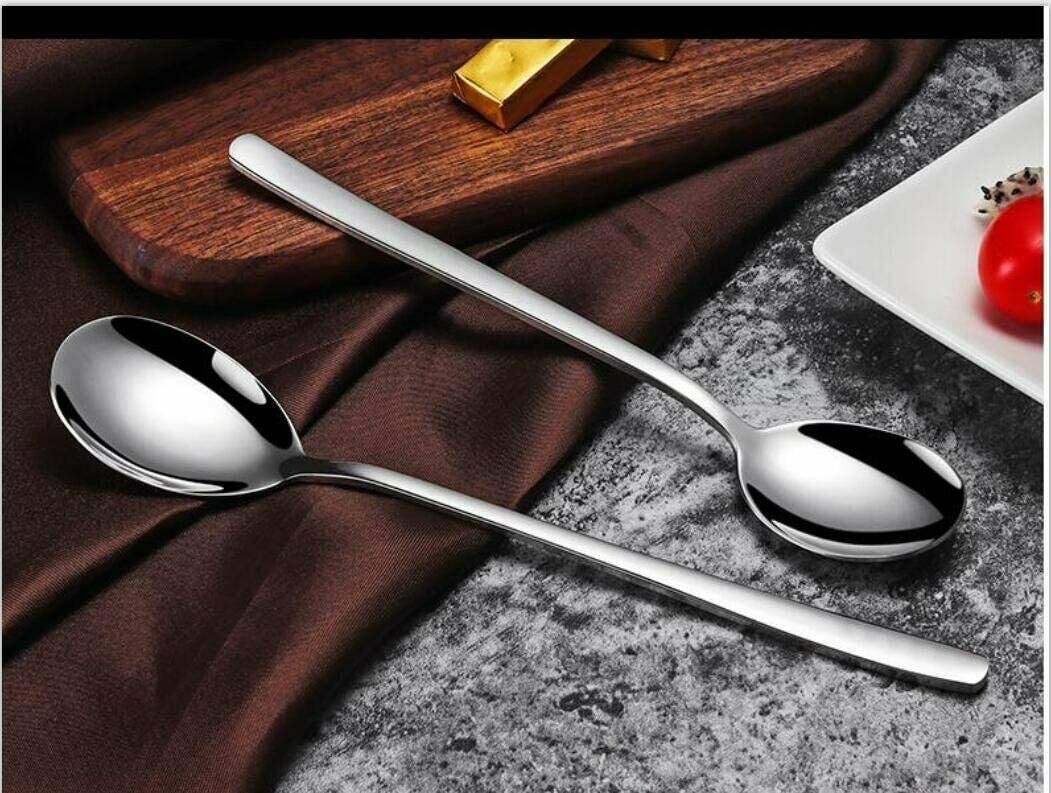 6PCS Stainless Steel Ice Cream Cocktail Teaspoons Coffee Soup Tea Long Spoons US Unbranded