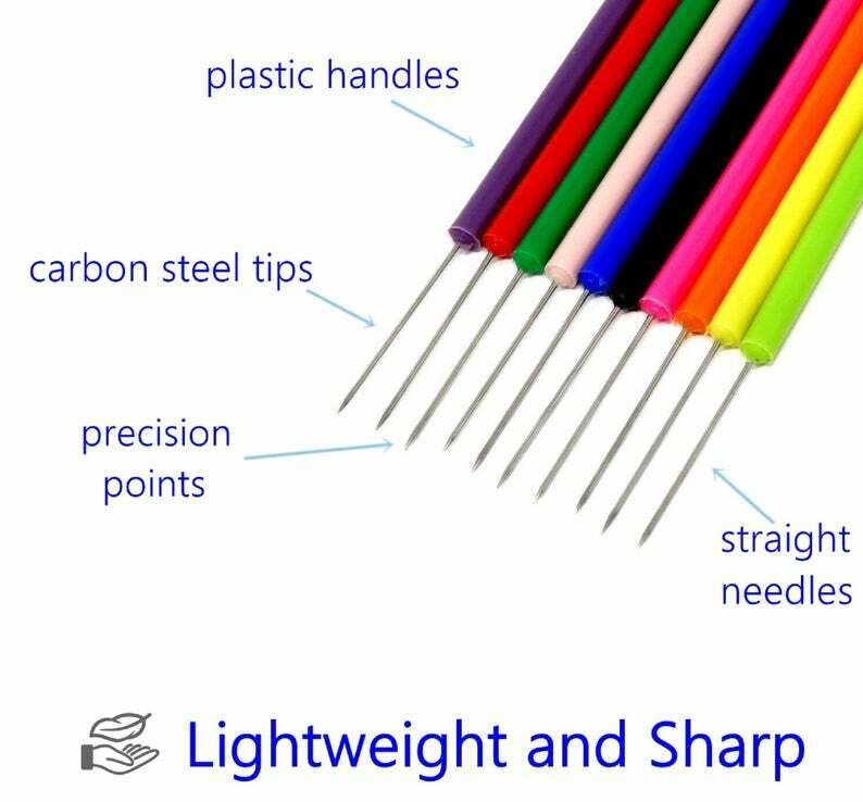 Assorted Multicolor Lab Dissecting Teasing Needles with Plastic Handles 10Pk A2Z SCILAB Does Not Apply - фотография #2