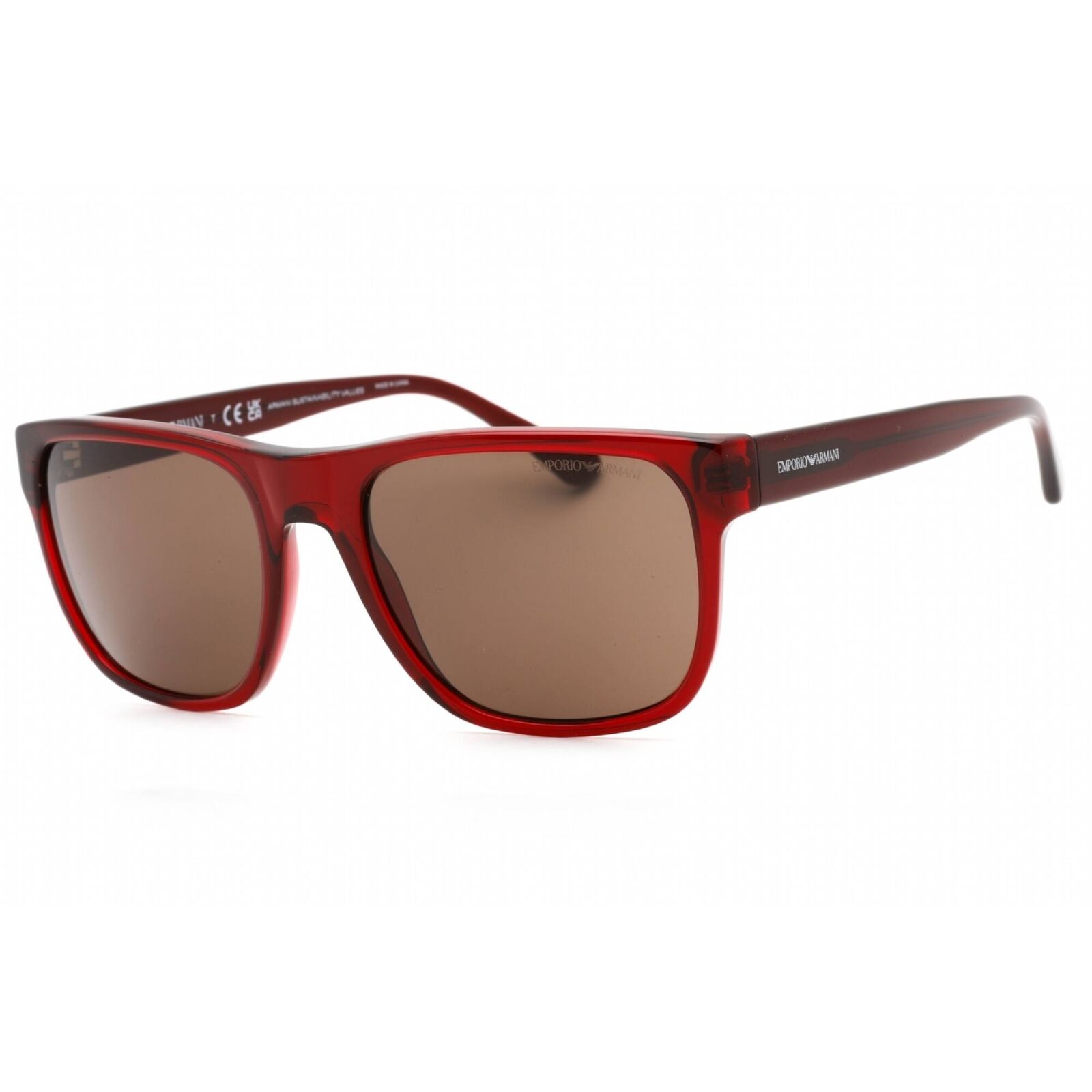 Emporio Armani Men's Sunglasses Transparent Bordeaux Frame 0EA4163 507573 Emporio Armani 0EA4163 507573