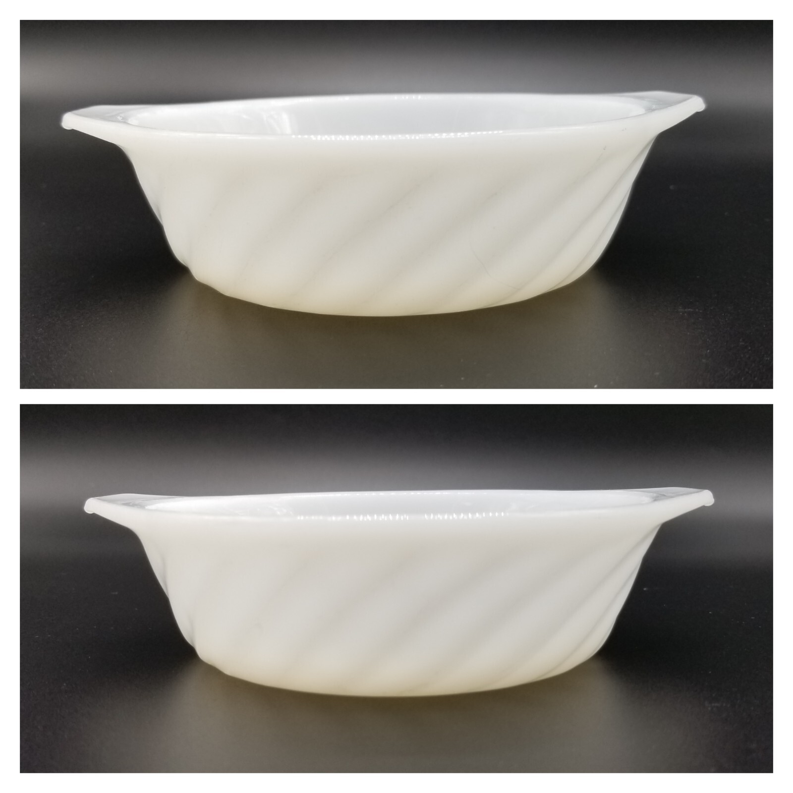 Lot of 5 White Swirl Anchor Hocking Fire King Ovenware Bowls, 5.25" Wide, Lipped Anchor Hocking Does Not Apply - фотография #5