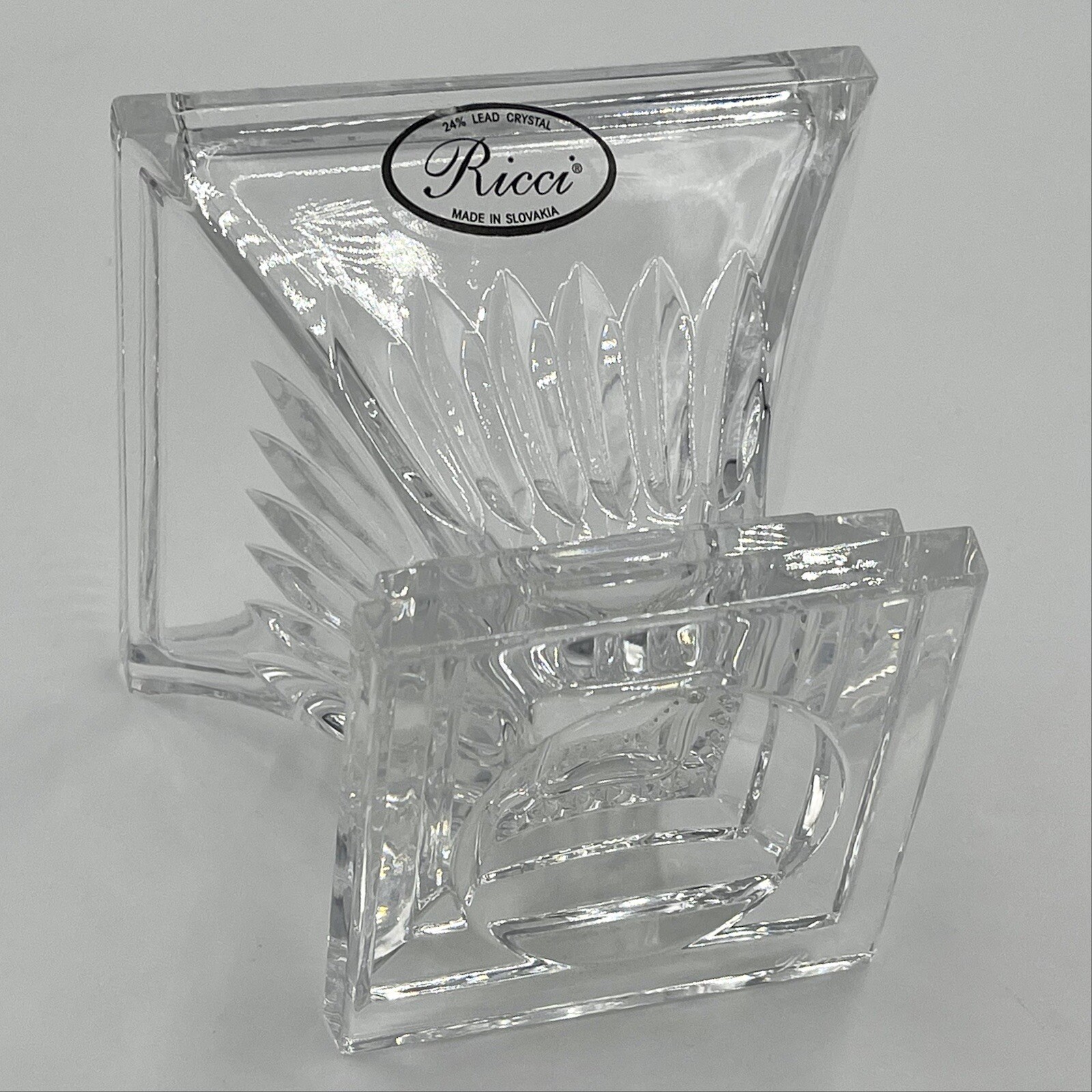 Ricci 24% Lead Small Crystal Bowl Fine Heirloom Slovakian Ricci - фотография #3