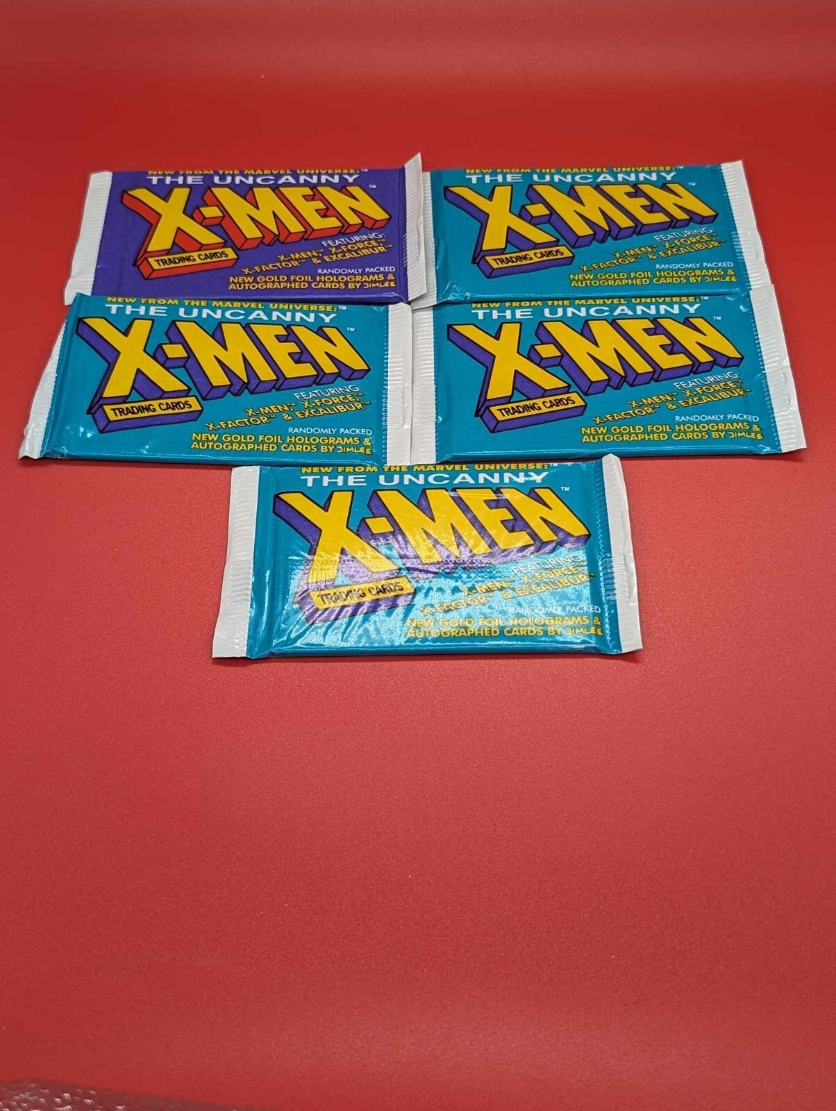 5 (Five) 1992 Impel Marvel Uncanny X-Men Factory Sealed Trading Card Packs Rare Без бренда