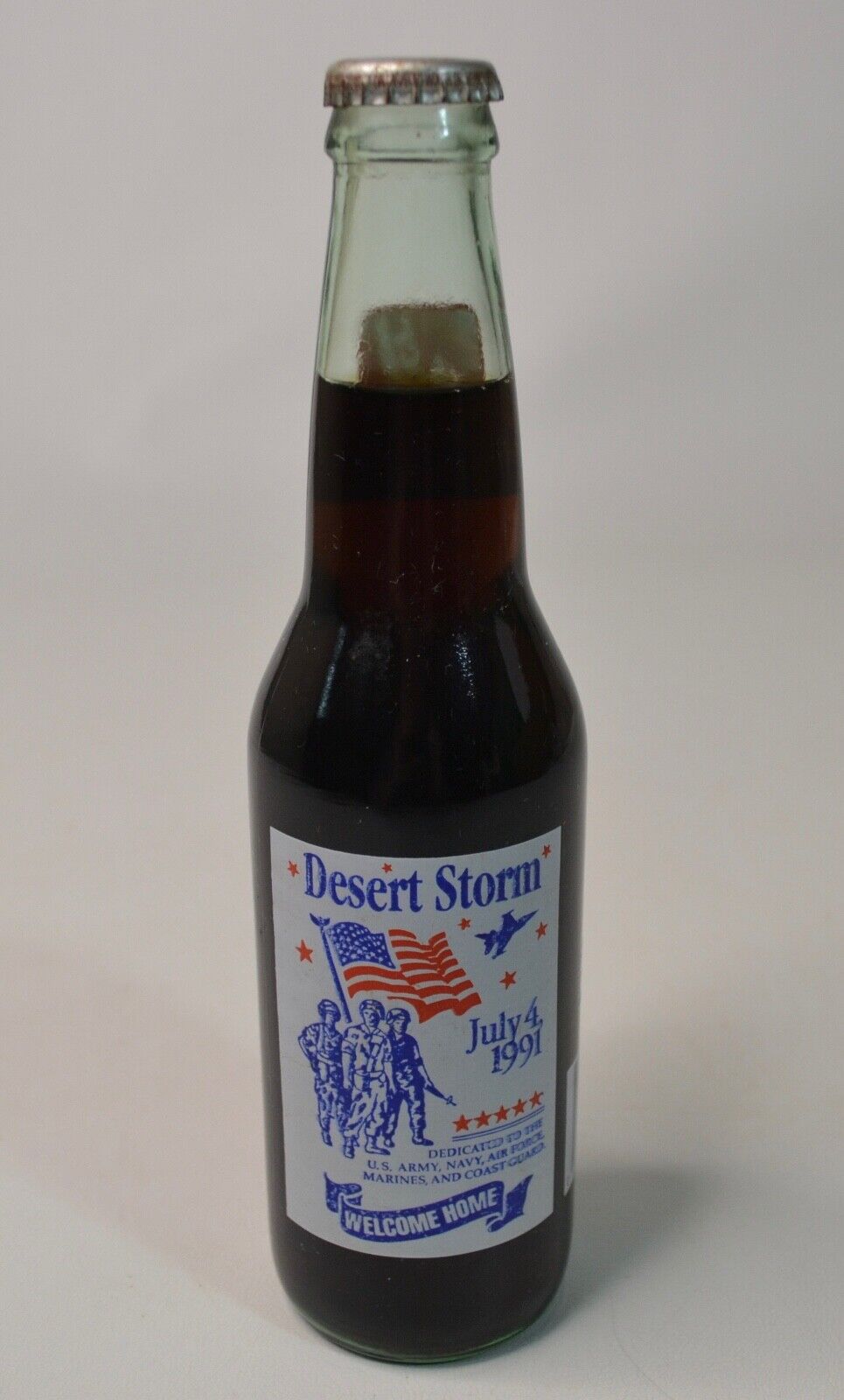 Full Unopened 1991 Dr. Pepper Commemorative Bottle Desert Storm Welcome Home Dr Pepper - фотография #2