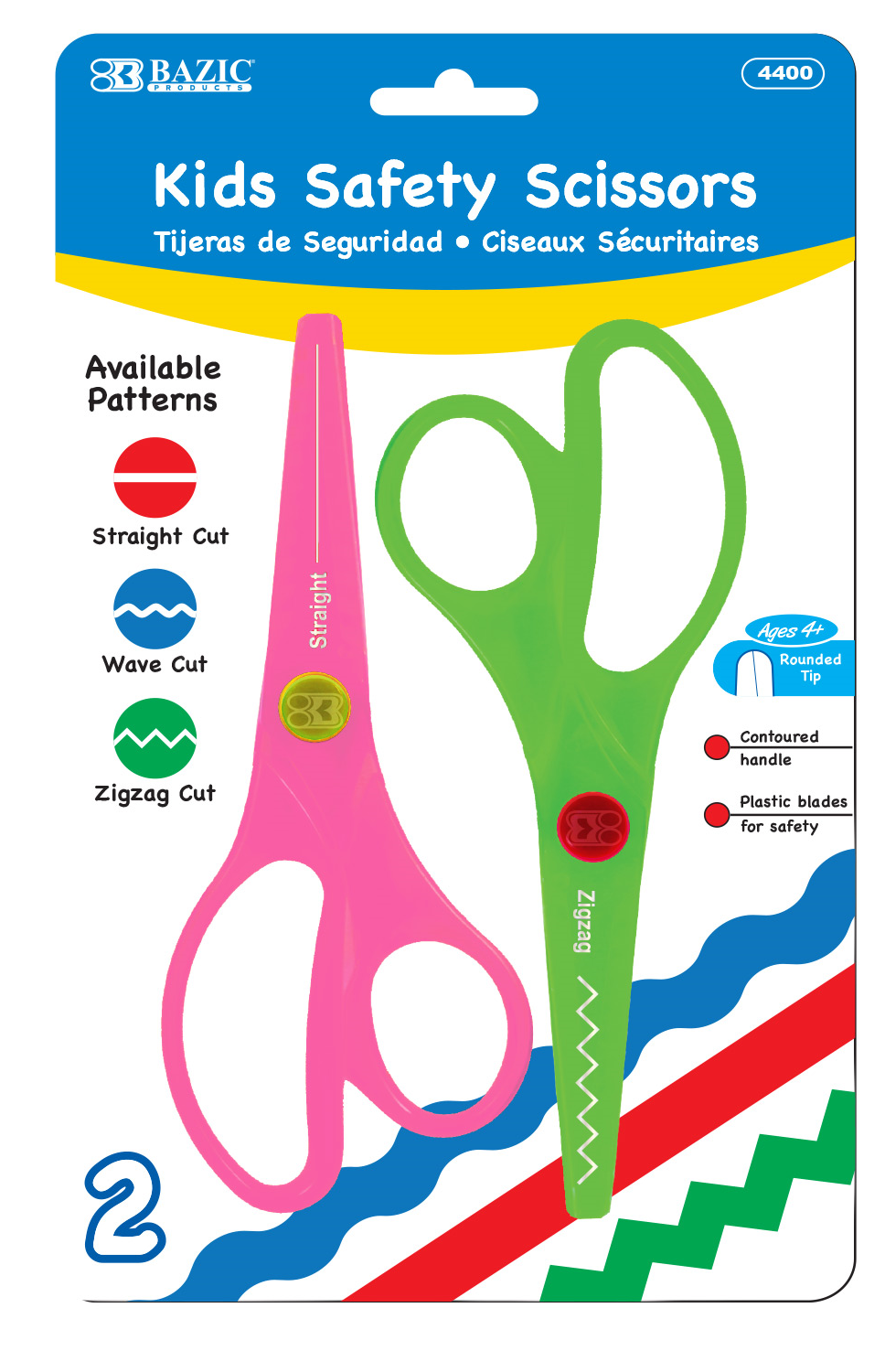 Bazic Kid's Safety Scissors (2-Pack) 5 1/2" Arts Crafts & School  BAZIC Does not apply
