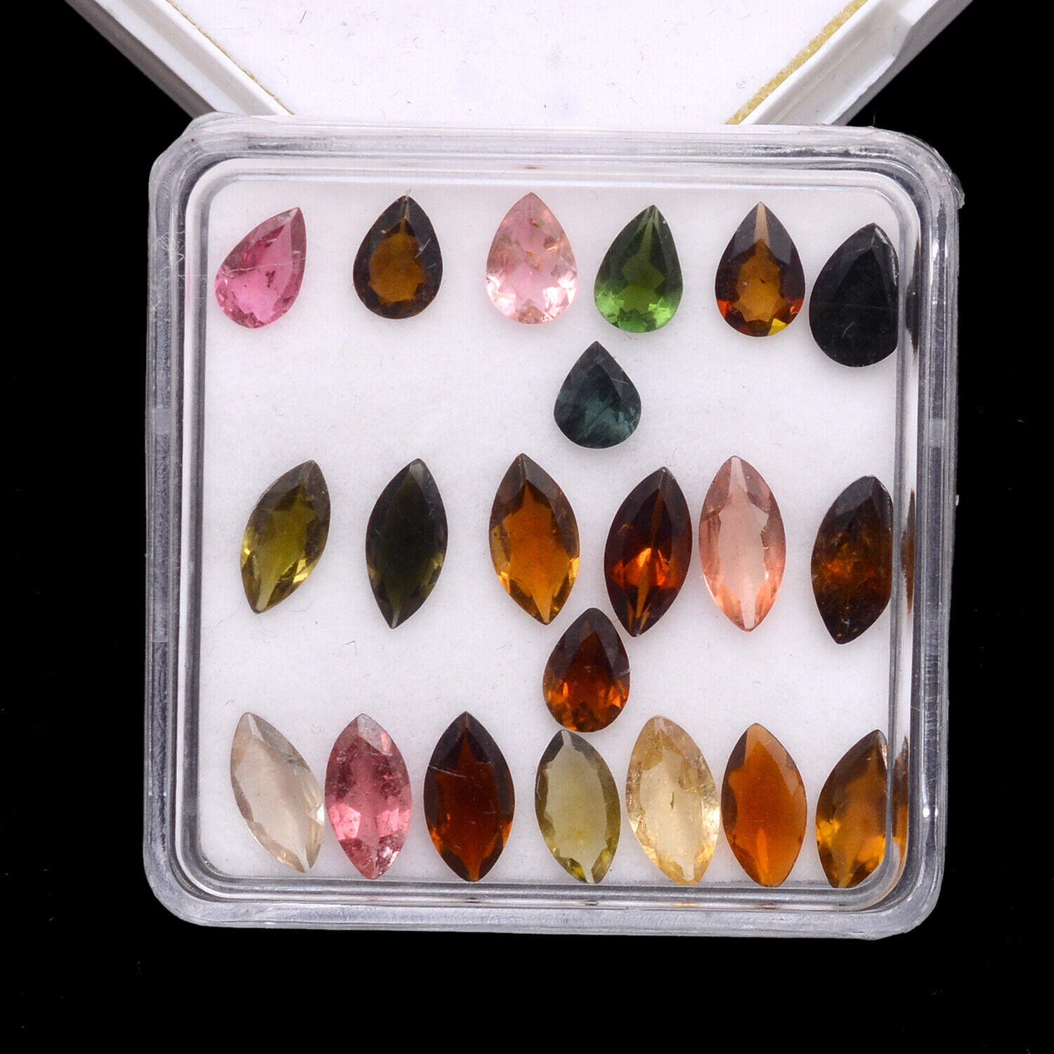 21 Pcs Natural Tourmaline Multi-Color Sparkling Faceted Cut Gemstones 5mm-8mm USHAQGEMS - фотография #2