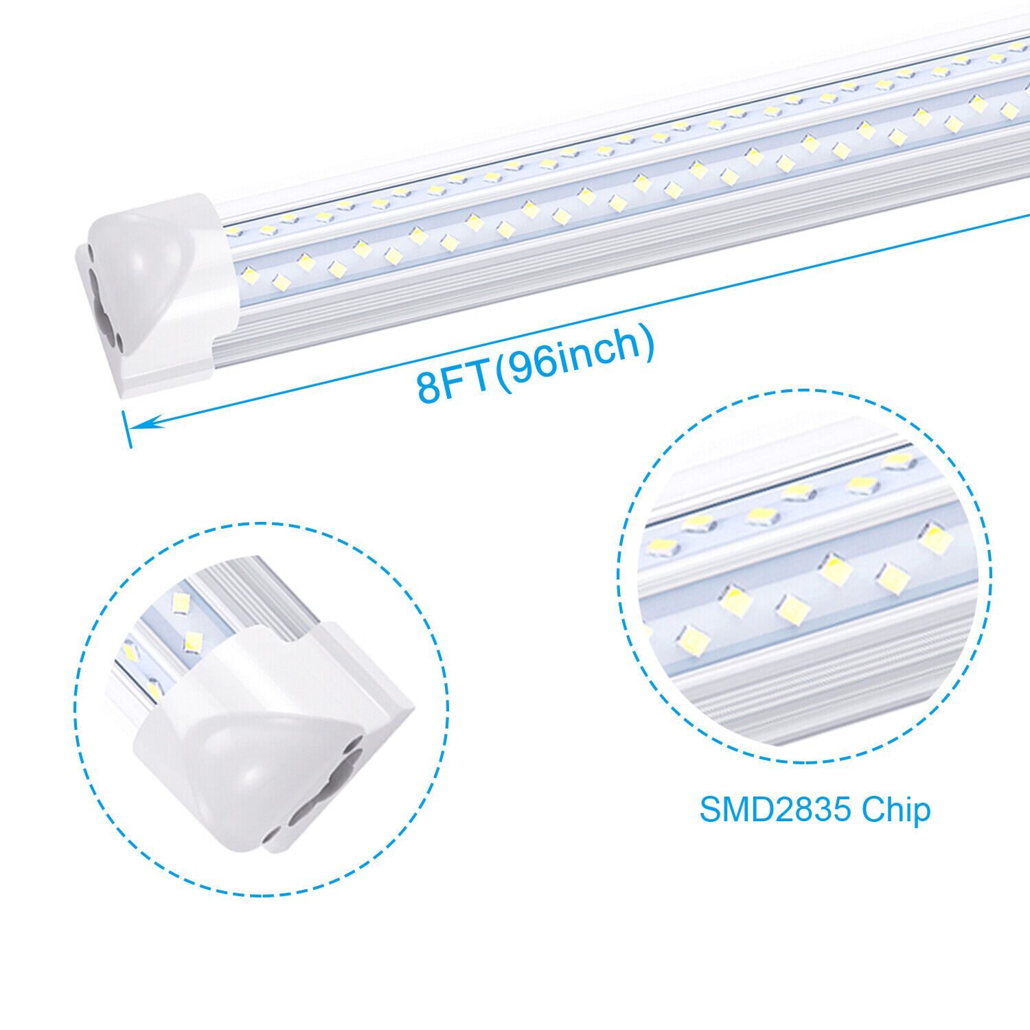 10Pack 8Foot 120W Led Light Bulbs 8FT Led Shop Light Fixture Strip Ceiling Light Unbranded Does not apply - фотография #2