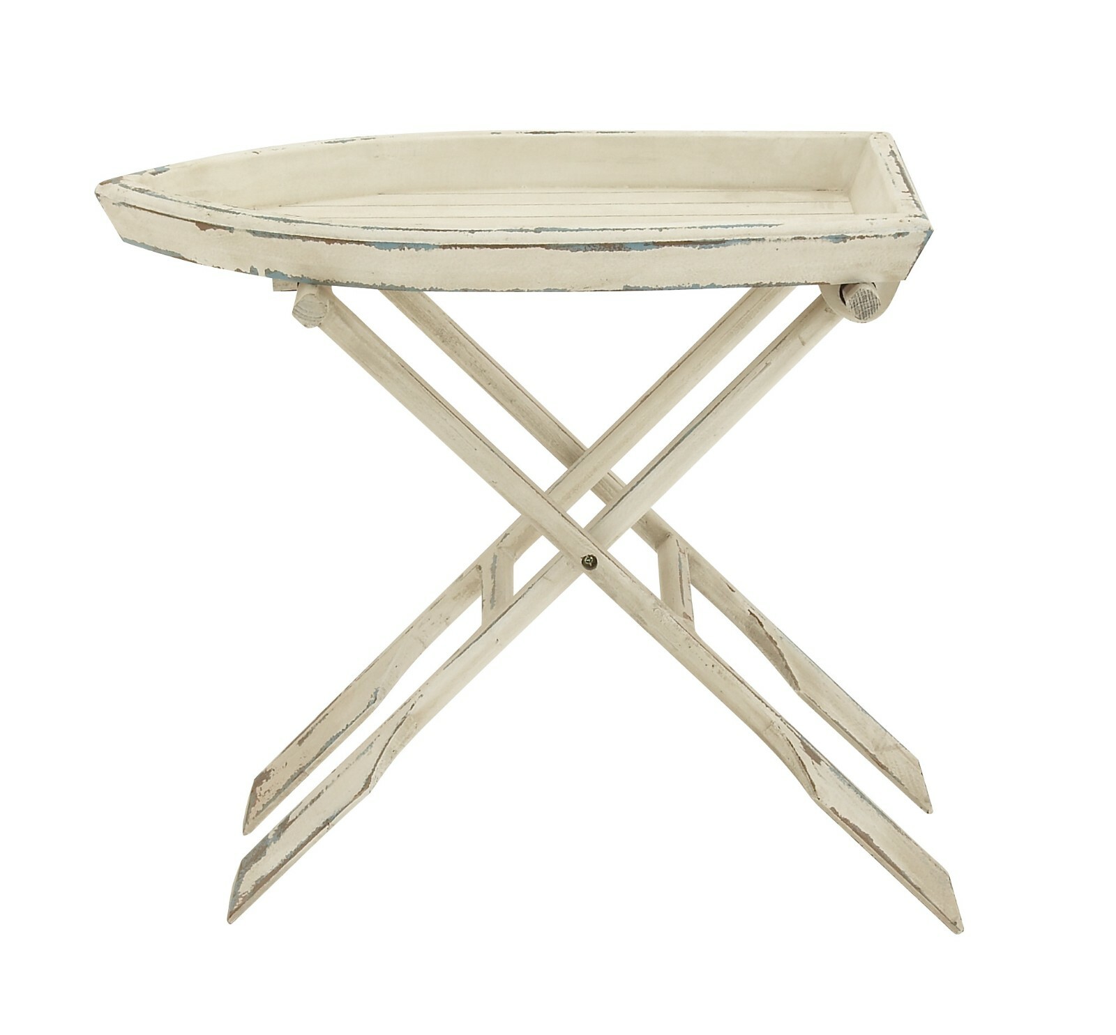 Nautical Coastal Beach Accent Side End Tray Table Boat Oar Seaside Distressed Coastal End Table - фотография #5
