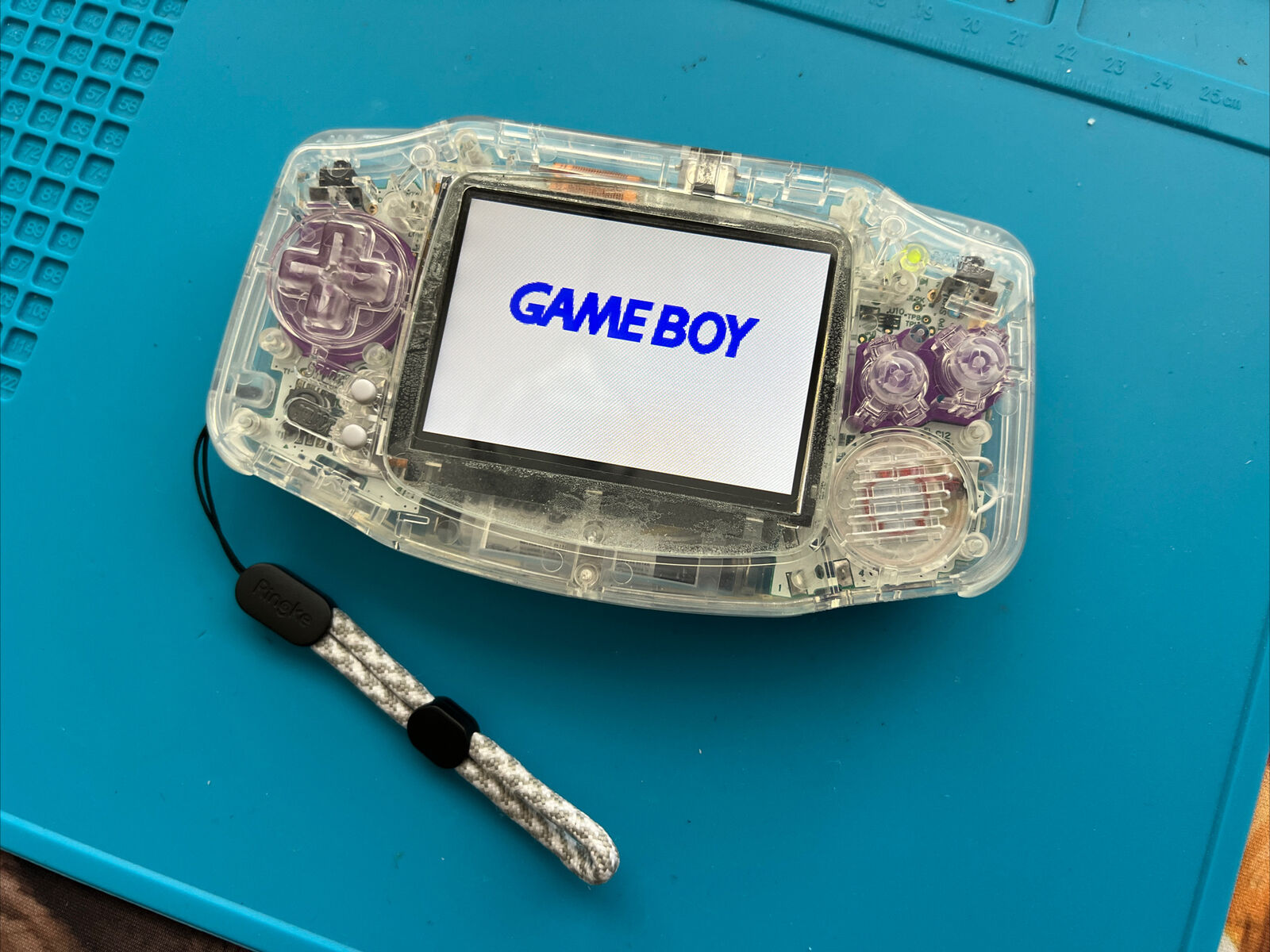 Clear Game Boy Advance GBA Console with iPS V2 Backlight Backlit LCD ...