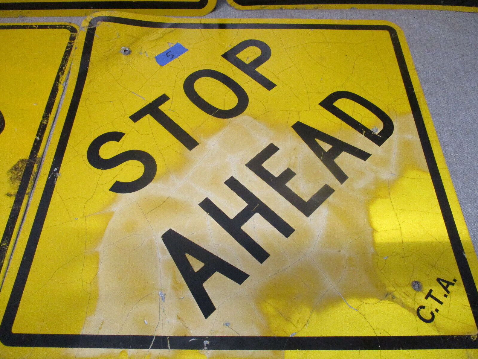 Authentic Retired  “Stop Ahead” Highway Sign 30”  Без бренда - фотография #7