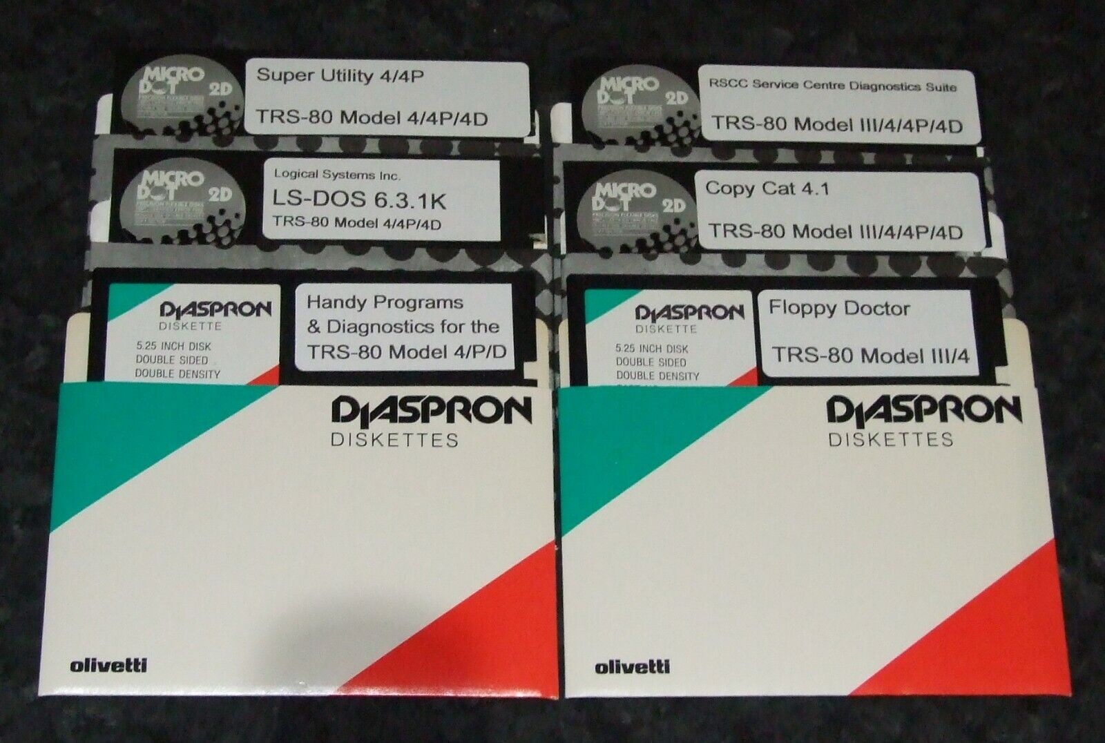 6 Disks of Diagnostics and handy programs for TRS-80 Model 4 restorers repairers Tandy TRS-80