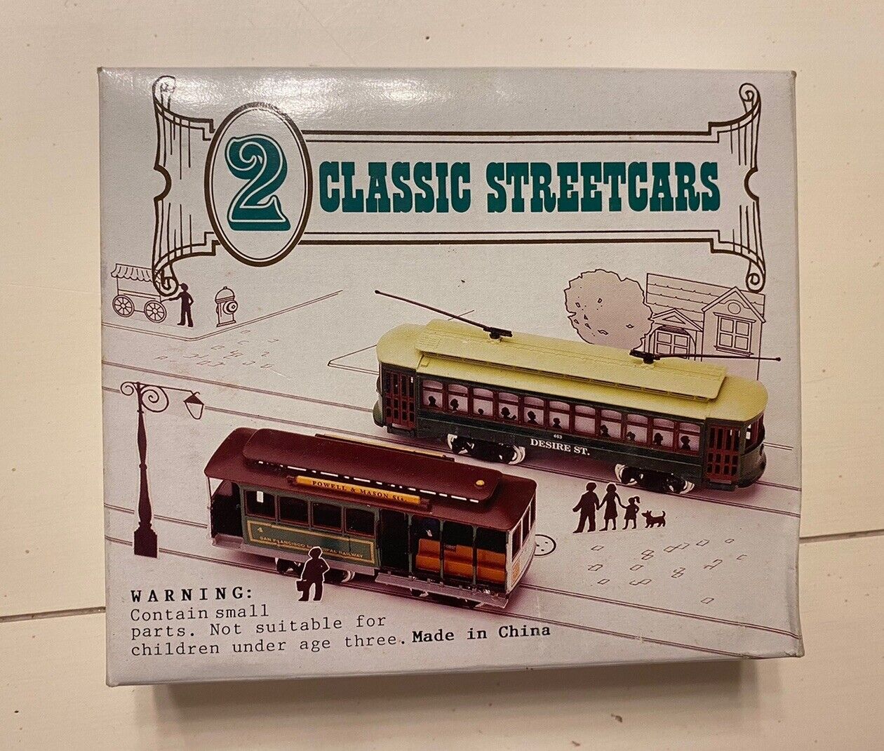 Classic Street Cars HO Scale San Francisco Cable Car & Desire Street Trolley (2) Без бренда