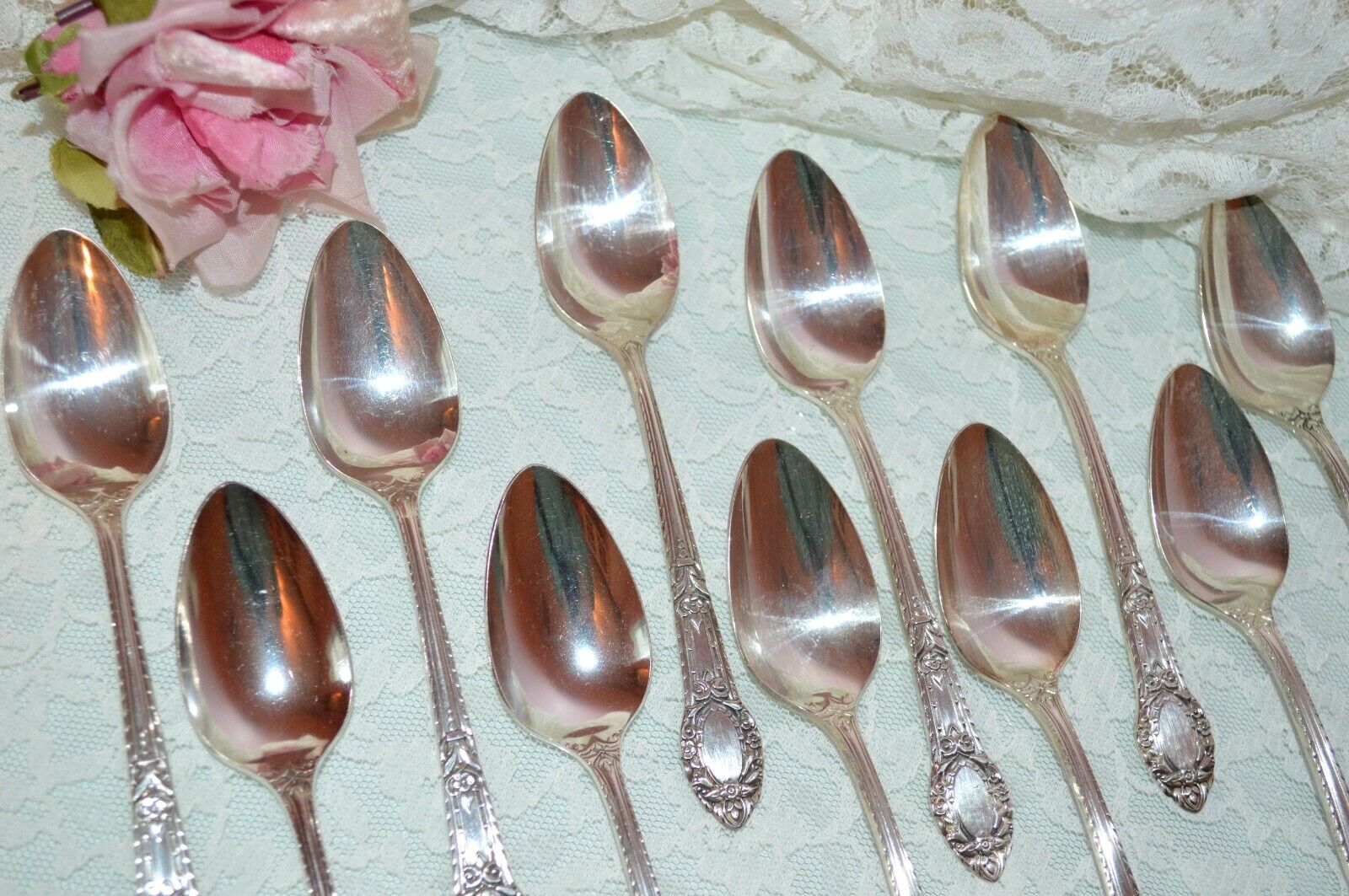 Oneida Rendezvous Old South pattern, 12 silver-plated teaspoons  ONEIDA - фотография #2
