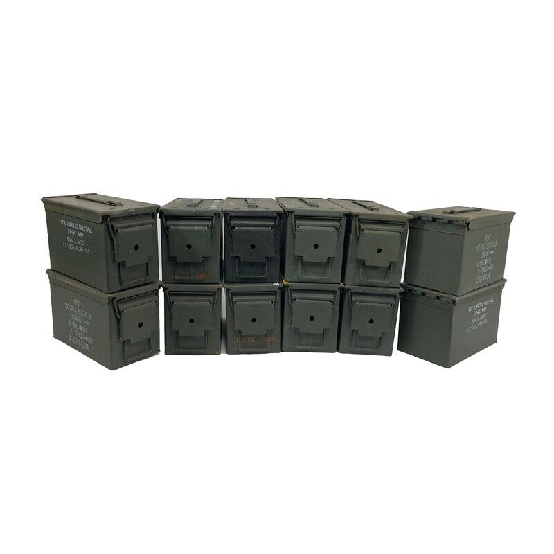 US Military M2A1 50 Cal Ammo Cans Pack of 12 Grade 2 United does not apply