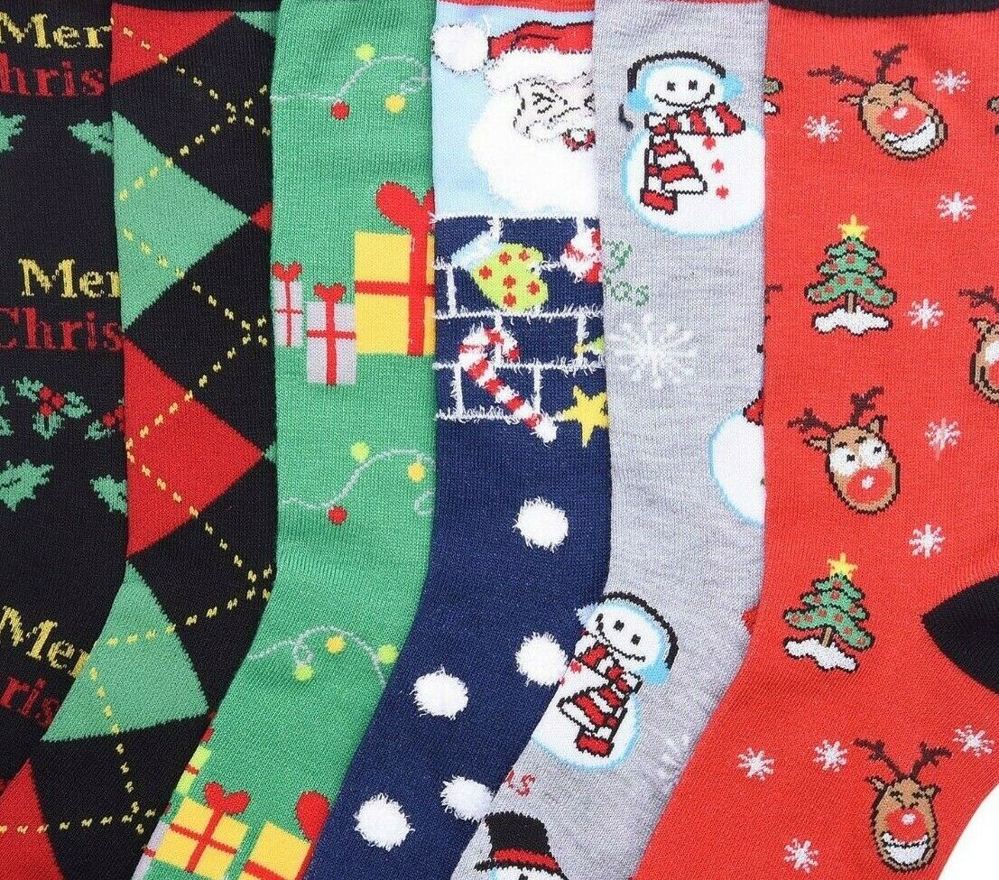 6 Pairs Christmas Winter Warm Soft Crew Socks Assorted Xmas Gifts #xmas 9-11 Mamia - фотография #2