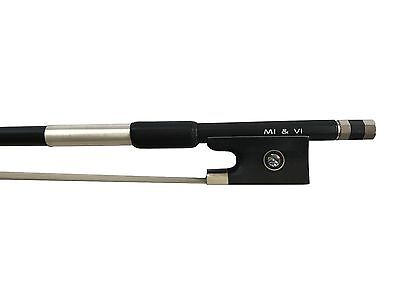 MI&VI 5 Carbon Fiber Violin Bow Ebony Frog 4/4 - Silver Mount Stick Horse Hair  MI & VI VN-Octagonal-Full-Fiddle-String-Mill-Tuner-Stand - фотография #3