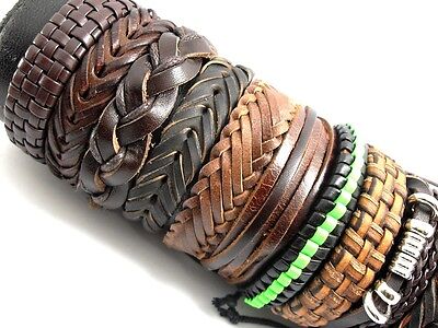 20pcs Mix Genuine Leather Bracelets Men's Wristbands Manmade Wholesale Jewerly Unbranded - фотография #3