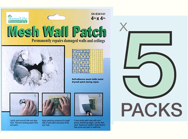 5 PACKS WALL REPAIR PATCH Fix Drywall Hole Ceiling Plaster Damage Metal Mesh 4X4 Unbranded Does Not Apply