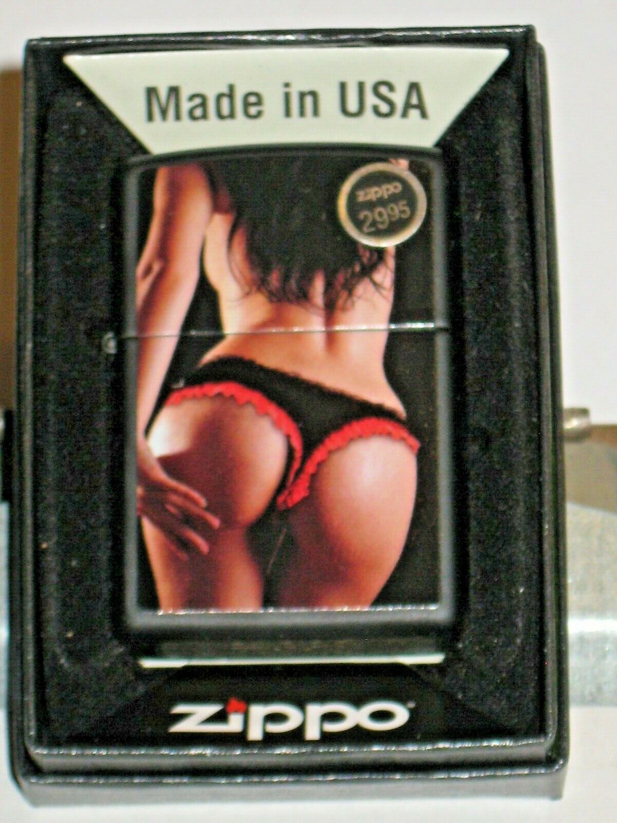 New Genuine USA ZIPPO Windproof Lighter 40845 Sexy Back View From Behind Blk Mat ZIPPO - фотография #5