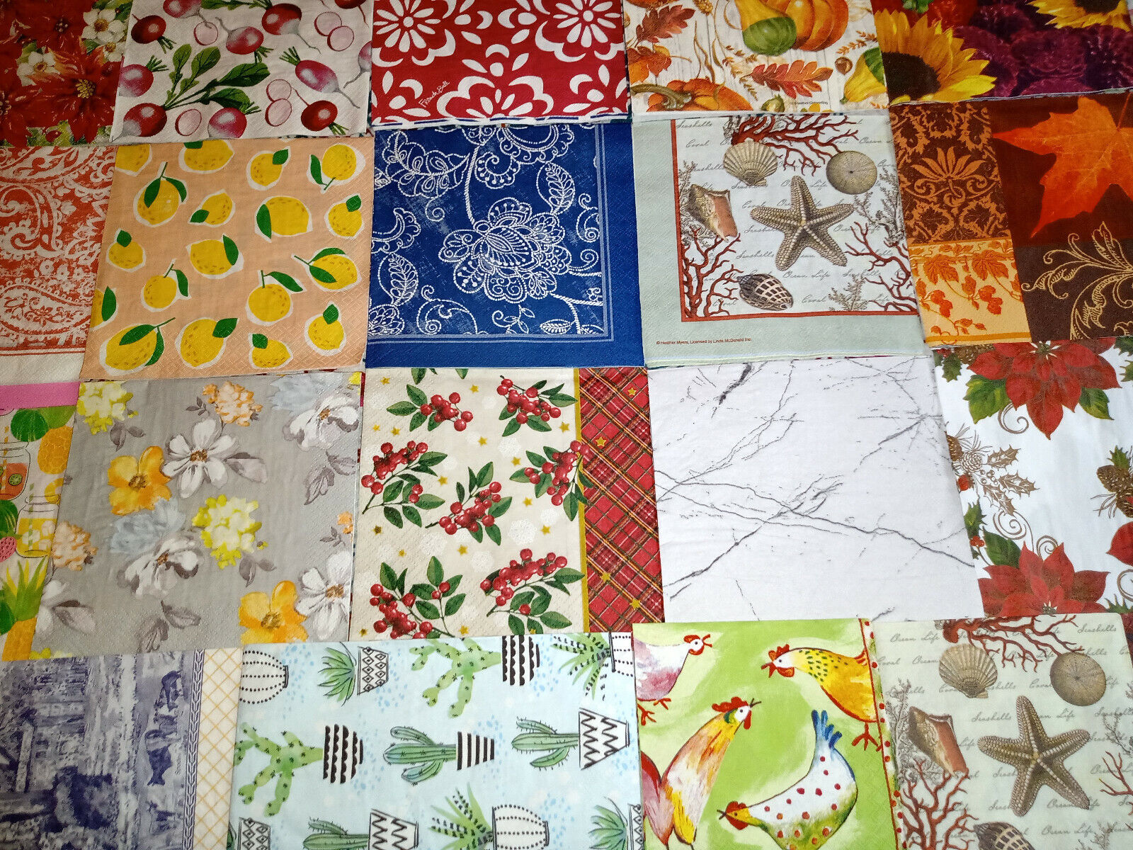38 FLORAL & NATURE ALL OVER PATTERNS ~ LOT SET MIXED Paper Napkins ~ Decoupage Без бренда - фотография #5