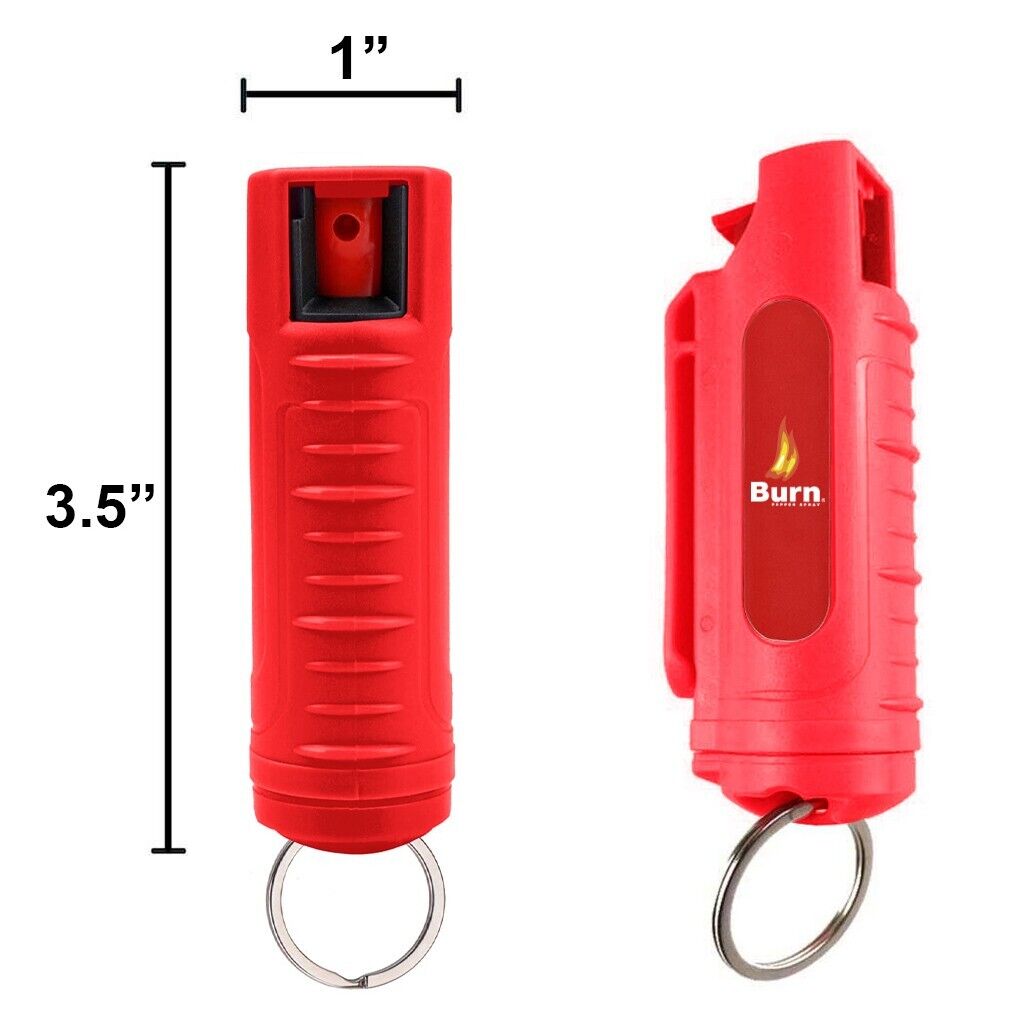 4 Pack BURN Pepper Spray 1/2oz Self Defense Keychcain Security Case Red Burn - фотография #4