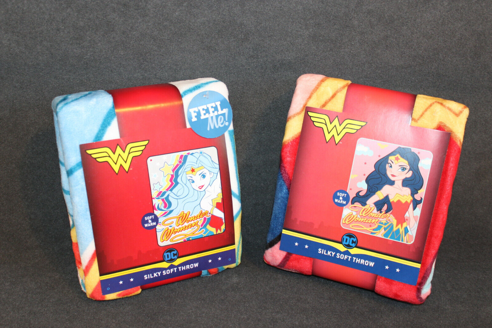 DC Comics Wonder Woman Soft Super Hero Throw Blankets (40in. X 50in.) Lot of 2 The Northwest Company Throw Blankets