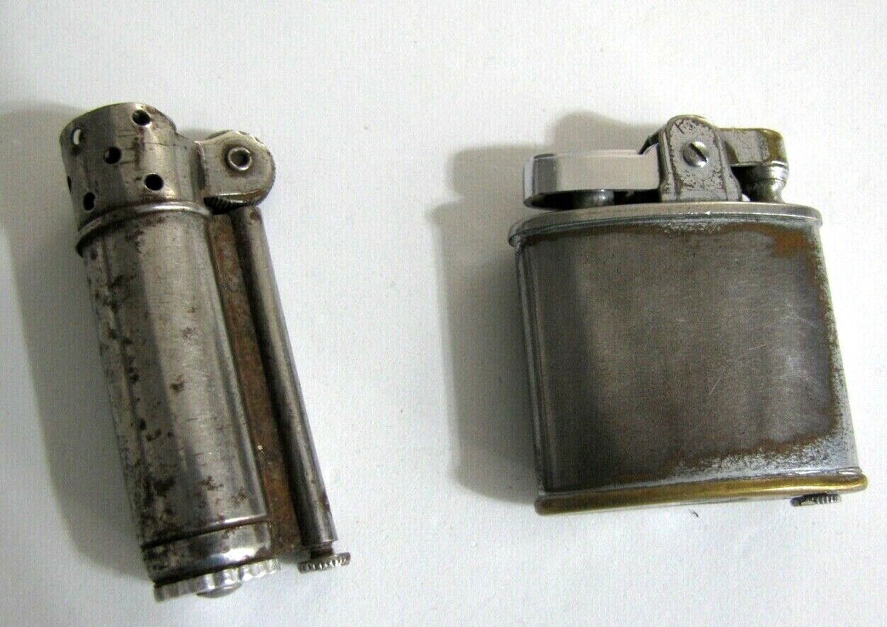Lighter Lot of 2 Military Dunhill Trench Service 1950s Ronson Re No 19023 As Is Dunhill
