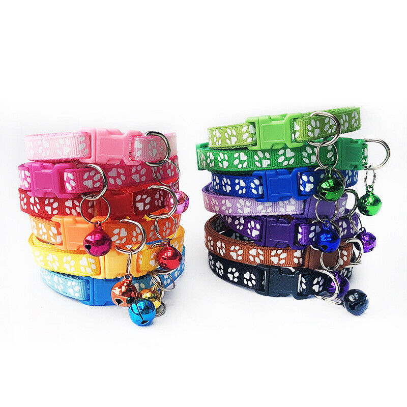 200PCS Lot Dog Collars Pet Cat Puppy Buckle Nylon Collar Neck W/ Bell Wholesale Unbranded - фотография #4