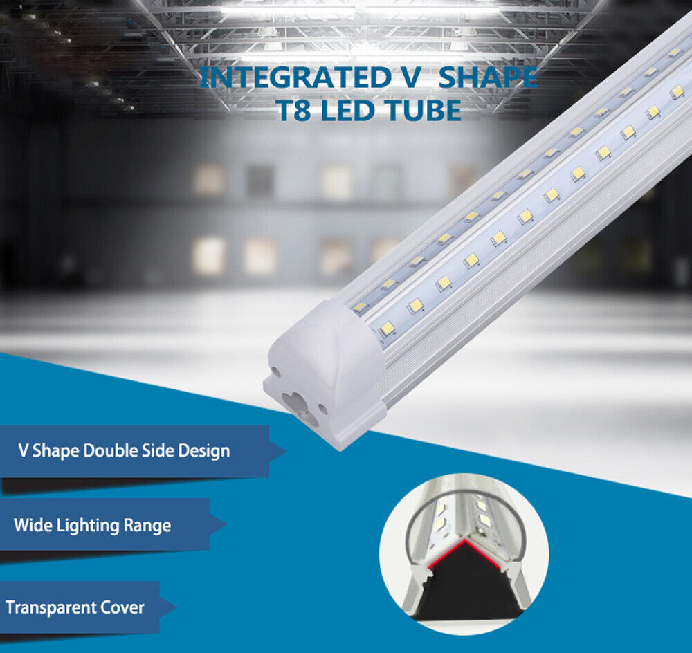 12Pack 8 Foot Led Tube Light Bulbs 72W 8FT T8 Integrated 8' Led Shop Light 6000K ledlight1 Does Not Apply - фотография #7