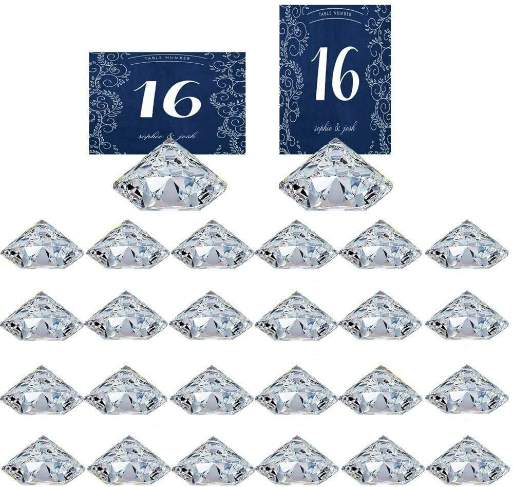 Table Number Holders Stands Place Card Holder Wedding Decor 24pc Acrylic Crystal HOHIYA PH01-USA-1