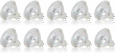 [10 Pack] 20 Watt 12V Halogen Bulbs MR16 w/ Cover Glass GU5.3 2-Pin 20W BAB Lamp Simba Lighting BAB/FG
