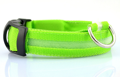 SAFETY LED Dog Pet Light Up Collar Night Glow Adjustable Bright 6 Color XS S L 4PawsPets - фотография #9
