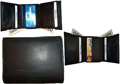Lot of 12 men's leather tri-fold wallet suede lined bill folds Card slots nwt  Unbranded n/a - фотография #8