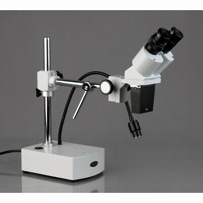 AmScope 10X-20X LED Binocular Stereo Microscope Boom Arm + LED Gooseneck AmScope SE400Z - фотография #2
