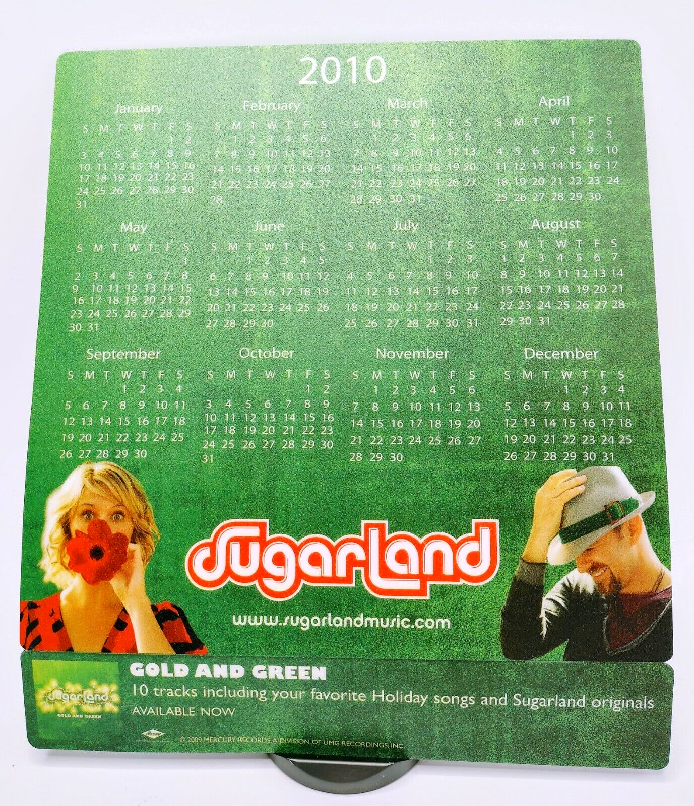 Sugarland Gold and Green 2010 Promo Calendar Sticker Peel-Back Counter Mats  (2) Без бренда - фотография #3