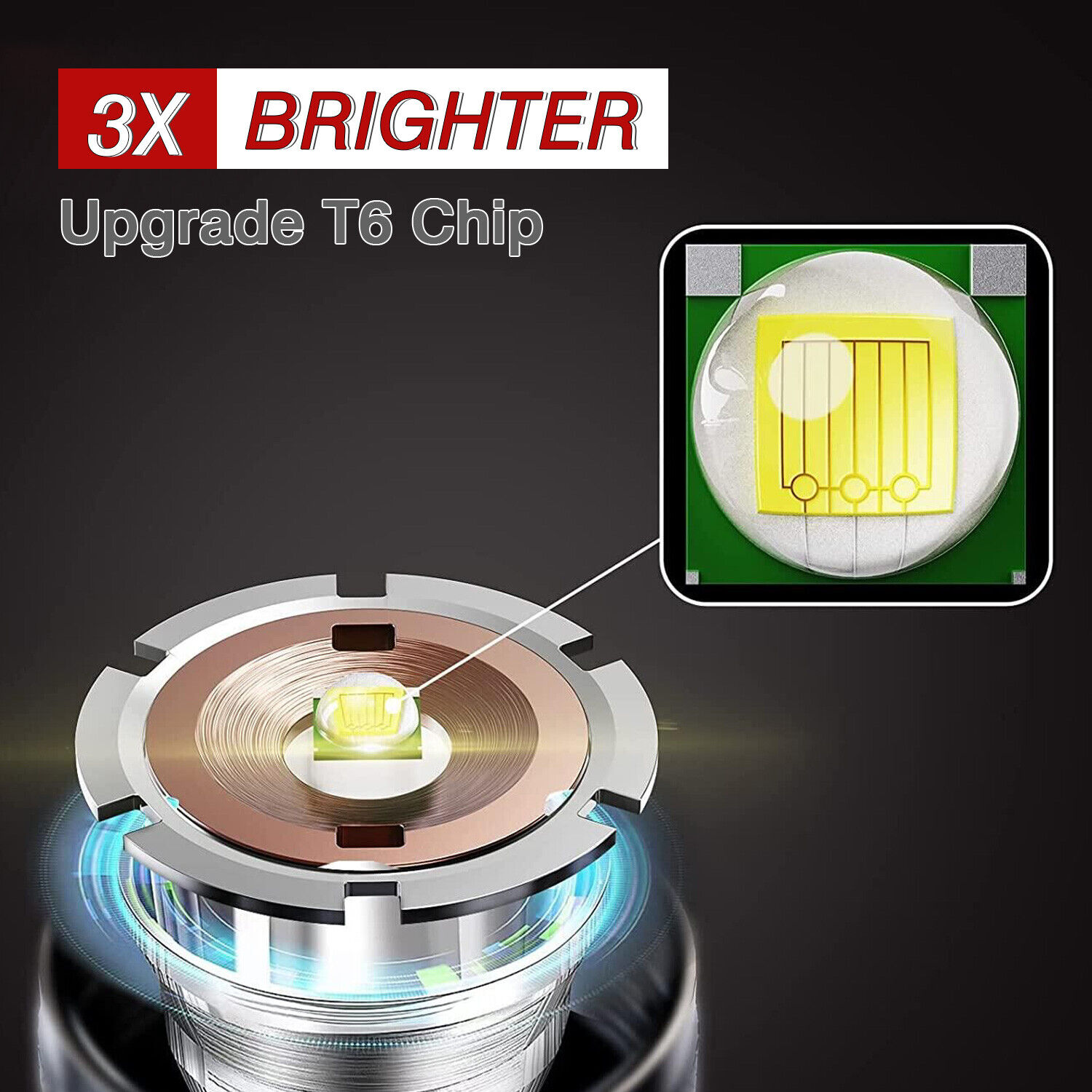5X Tactical 18650 Flashlight LED High Powered 5 Modes Zoomable Aluminum Light Wholefire X800 - фотография #5