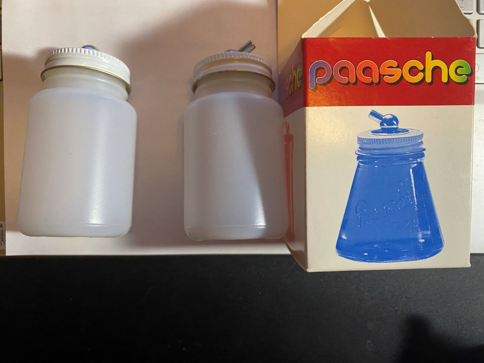 Paasche H-3-OZ Airbrush Part Glass Bottle Assembly 1 oz Made in USA Lot of 2 Paasche Does Not Apply