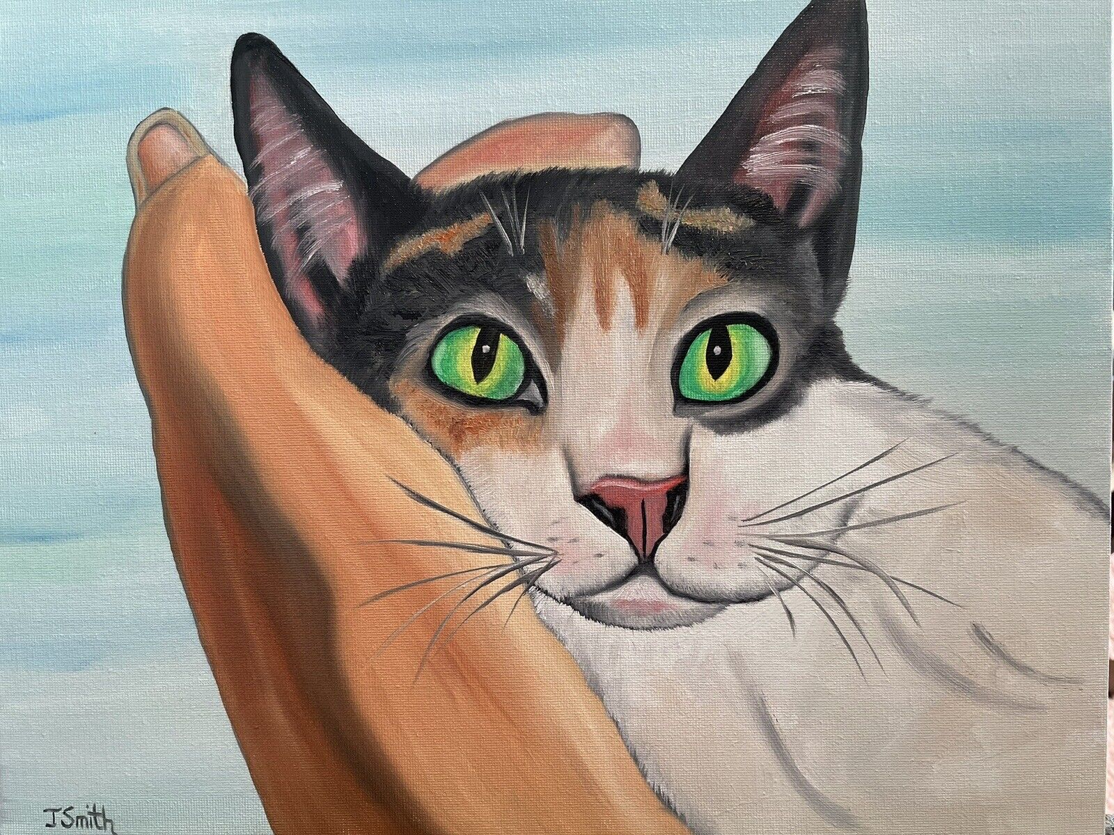 Original oil painting signed 11 x 14 Cute Calico Cat Без бренда - фотография #7