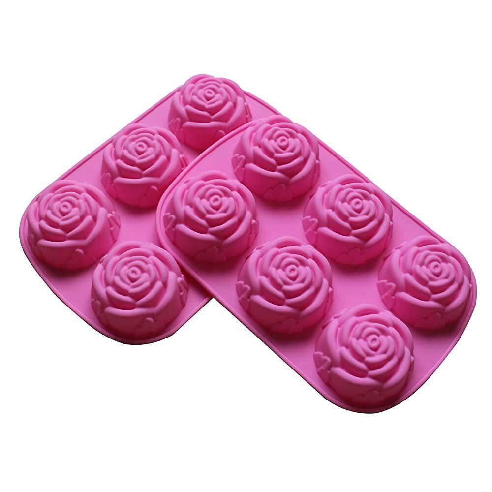 2 Pack Large Rose Delicate Flower Silicone Cake Mold Chocolate mould candy Soap Unbranded Does Not Apply - фотография #3