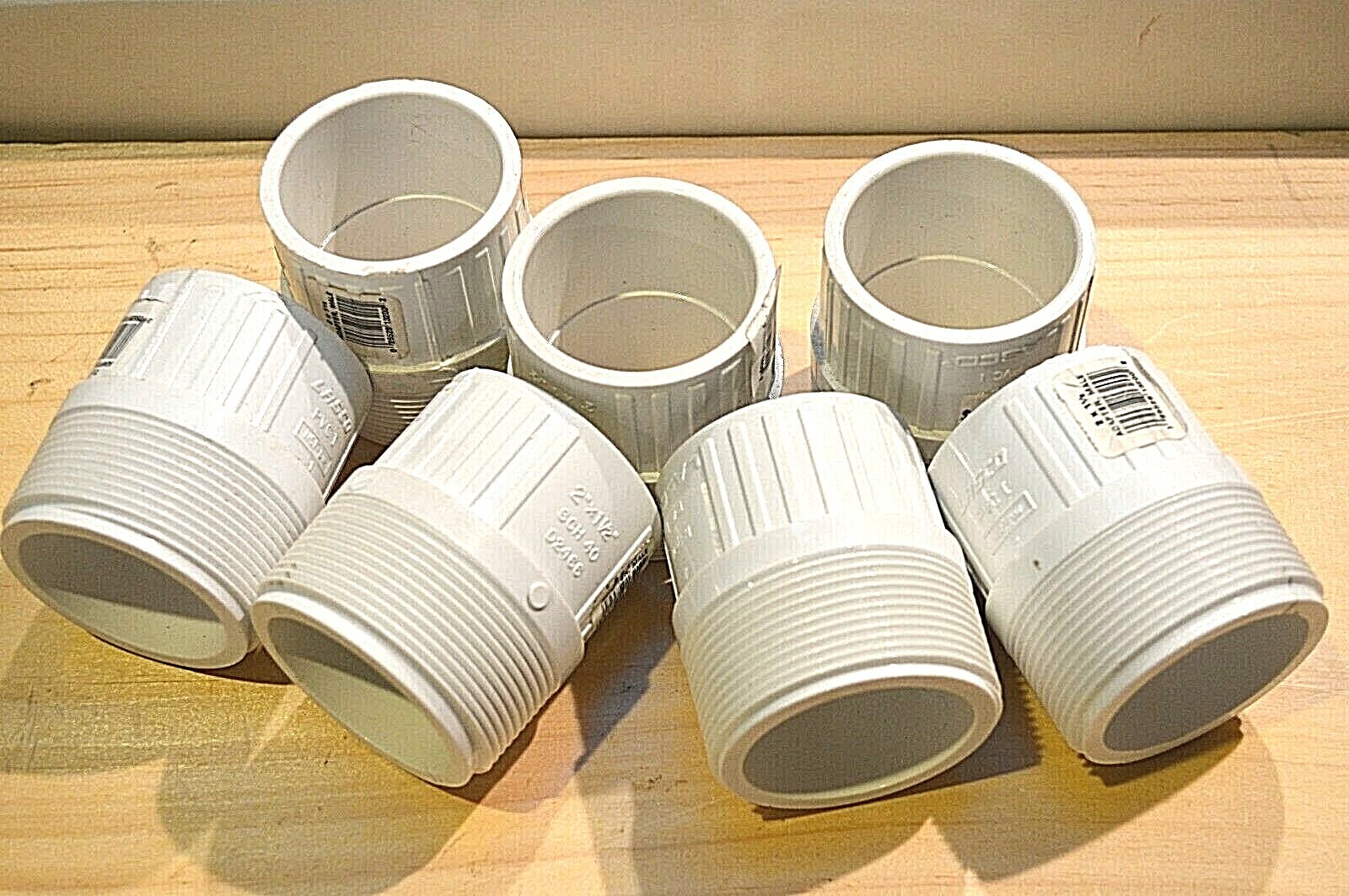 (7) Lasco 2 " Male Thread X 1 1/2 " Slip PVC Adapters Sch 40 (out of bus. sale) Lasco D2466