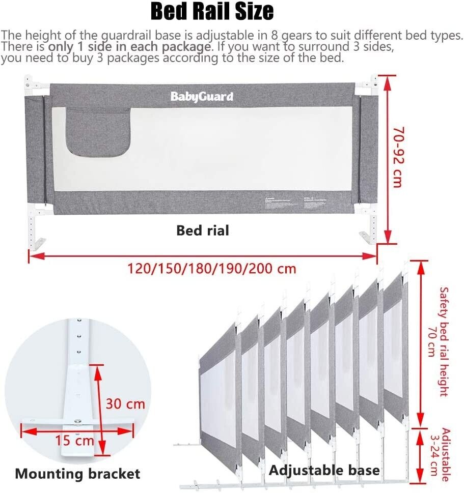 BabyGuard 70" Breathable Baby Children Toddlers Bed Rail Guard Safety BabyGuard BB0486BE - фотография #3