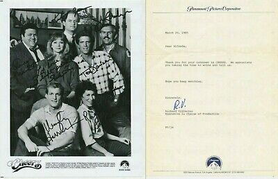 Cast of Cheers Original 8 X 10 B & W Paramount Press Photo + Letter-1985-#104 Без бренда