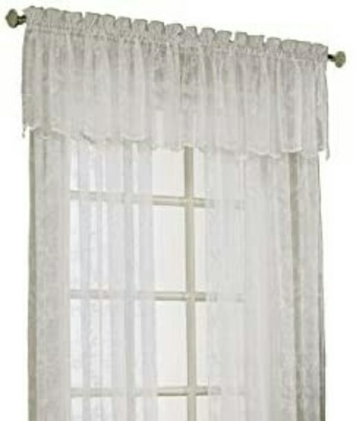 2 Style Selections Embroidered Lace Valances (54" X 17") #0278769 White Style Selections - фотография #2