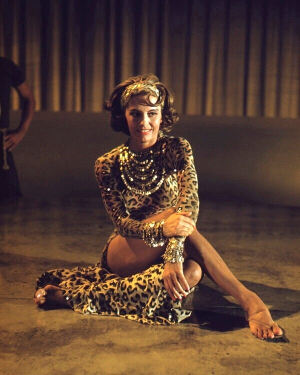 Cyd Charisse Exotic Leopard print costume Party Girl Leggy 16x20 Poster Без бренда