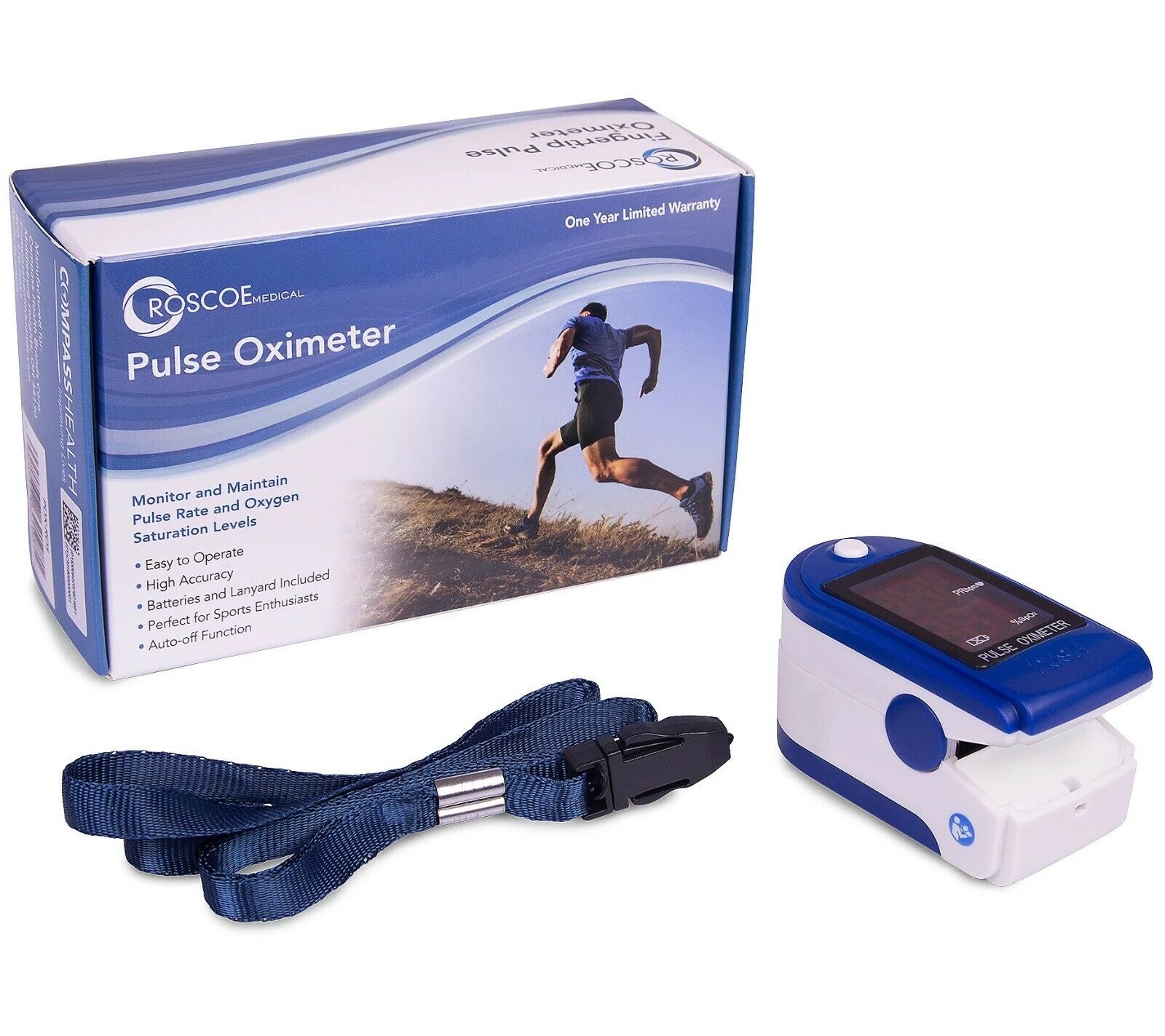 *8-Pack* Roscoe Fingertip Oximeter Pulse Rate & Oxygen Saturation Level POX-ROS Roscoe Medical POX-ROS - фотография #2