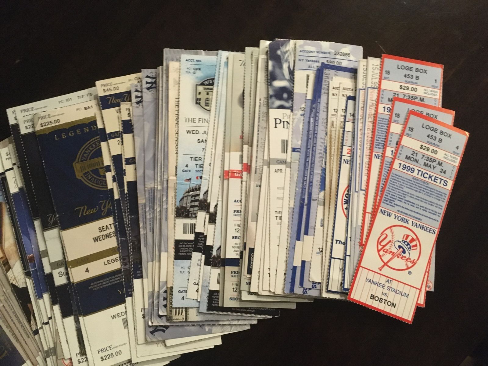 New York Yankees Baseball 1999-2019 Full Tickets & Stubs Lot 90+ Без бренда - фотография #2