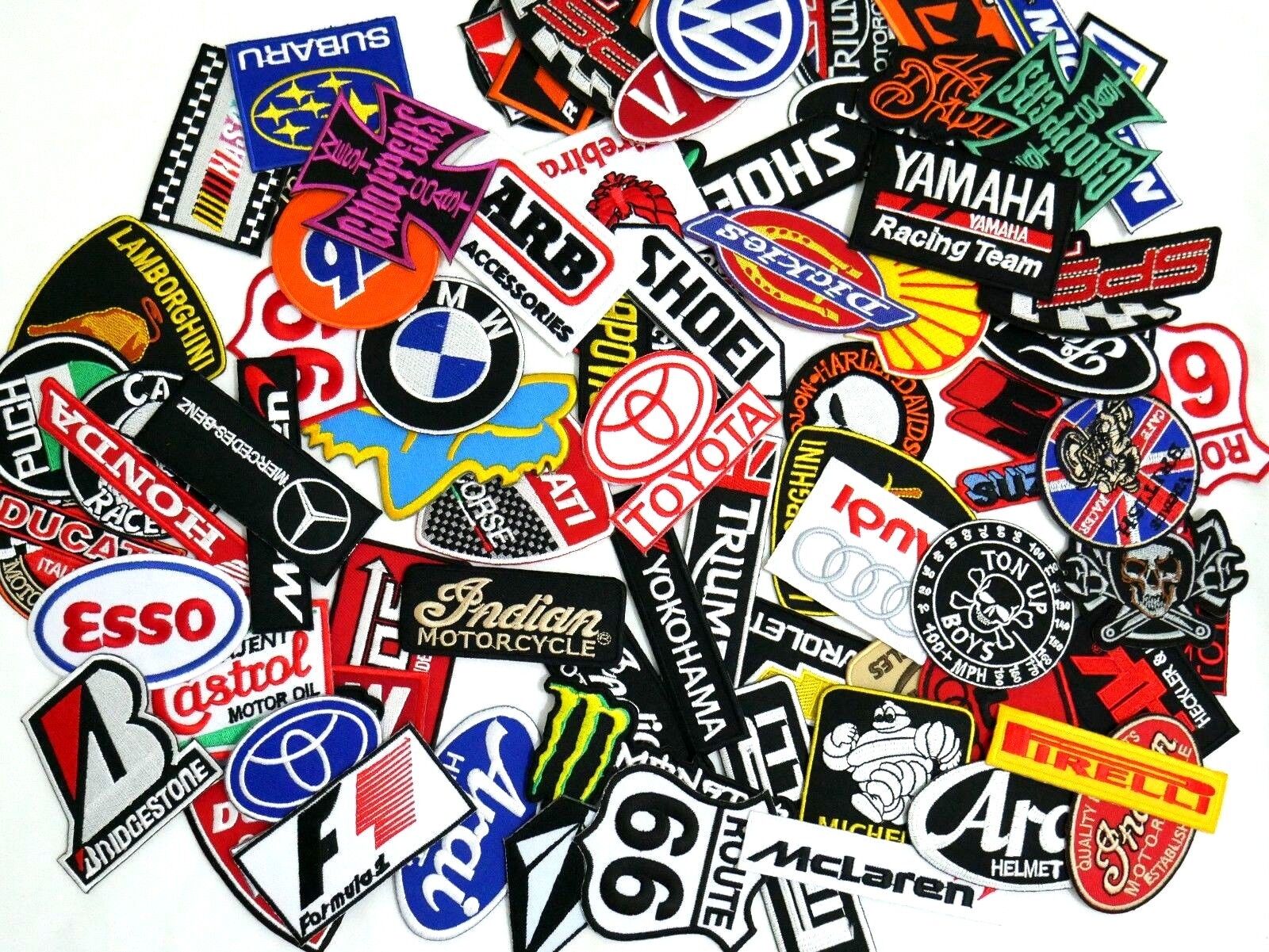 Mix Random Lot of 30 Racing Sport Motorsport Embroidered Sew Iron On Patch Biker Unbranded Does Not Apply