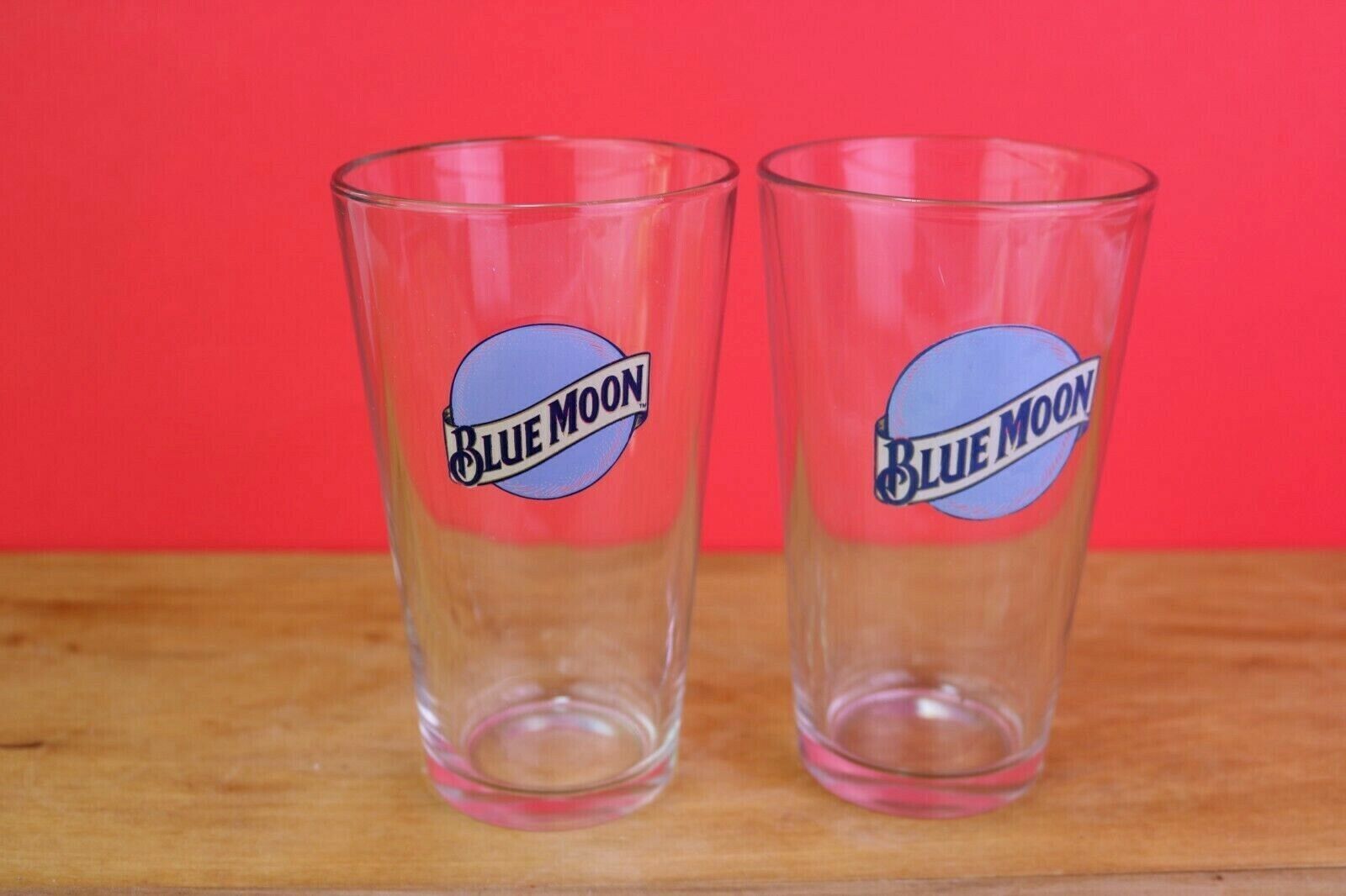 Blue Moon Beer Pint Glasses Set of 2 Barware Blue Moon - фотография #5